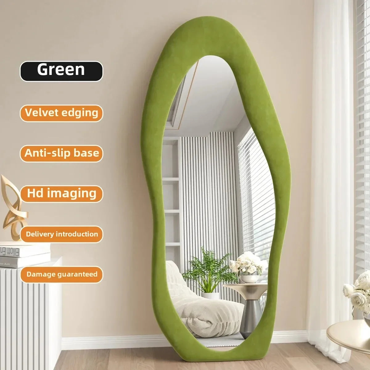 miroir intégral ondulé design nordique pour décoration intérieure - vue 9 sur 13