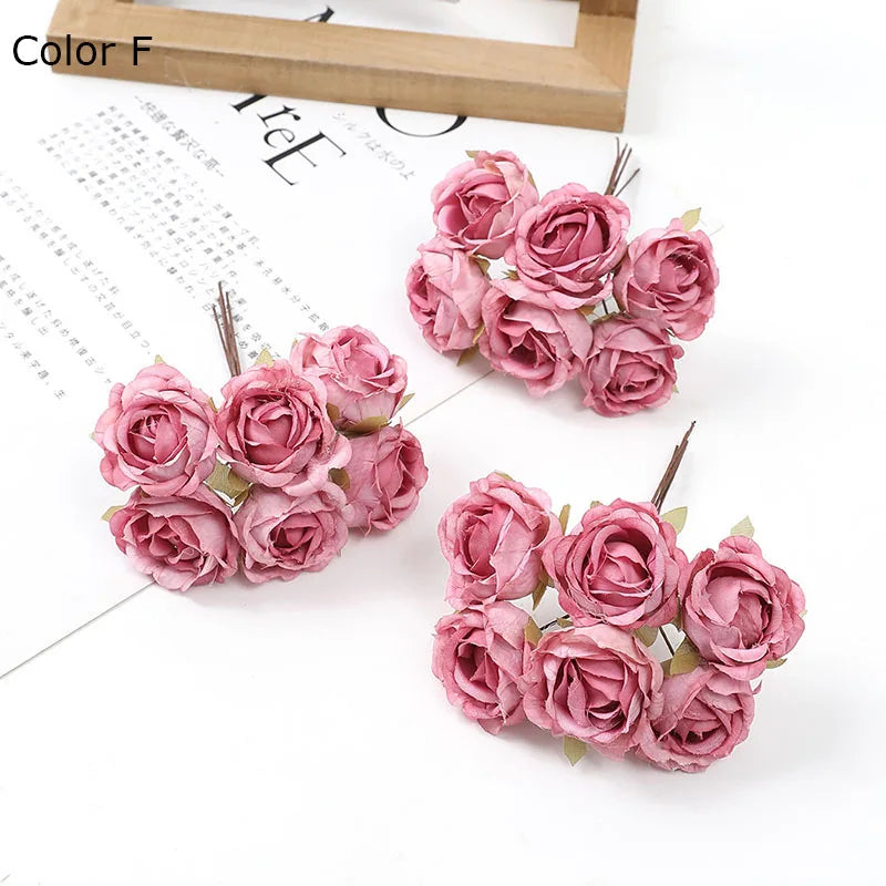 mini bouquet de roses artificielles pour décoration florale - vue 12 sur 15