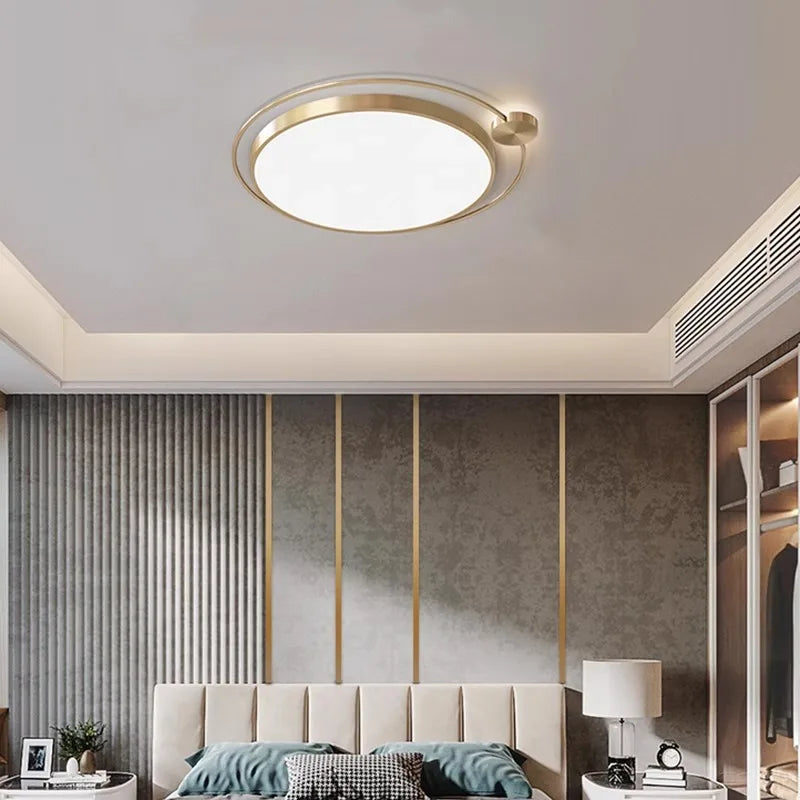 lustre de mode 	 en laiton avec led - vue 4 sur 8
