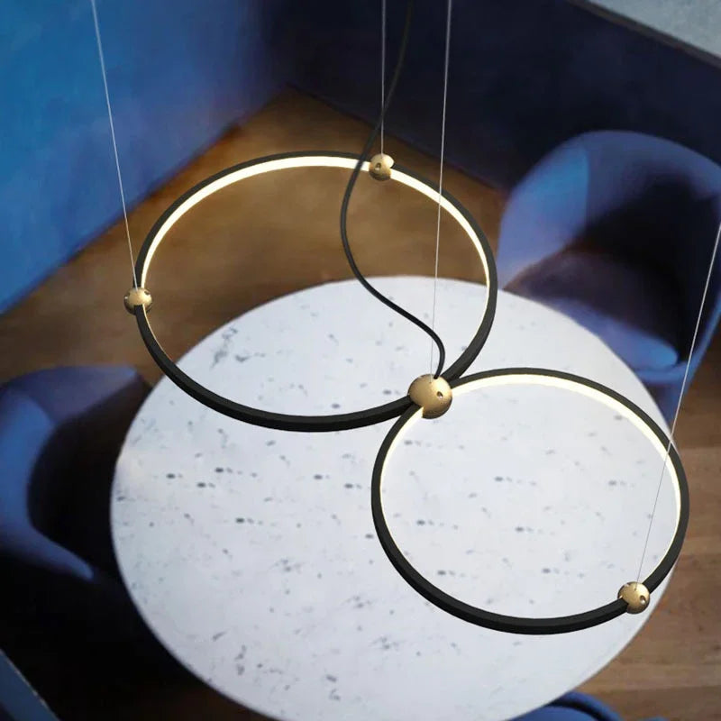suspension à LED en anneau rond pour décoration moderne - vue 9 sur 8