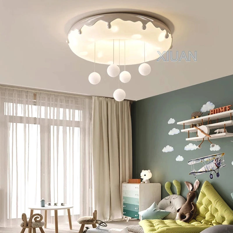 Macron Coloful Donuts Lamp 42cm 52cm Bedroom Ceiling Light White Pink Green Coffee Children‘s Room Chandelier Lights Indoor LED - vue 5 sur 23