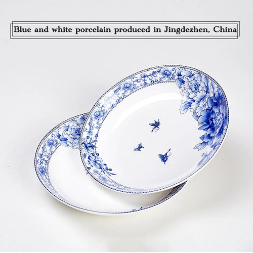 Assiettes à poisson en porcelaine style chinois floral