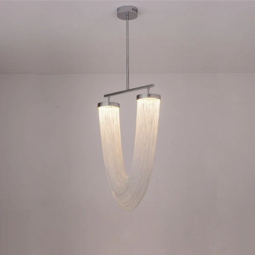 lustre art déco led dimmable en aluminium doré design élégant moderne - vue 4 sur 21