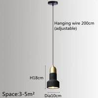 Rétro industriel vent petite suspension trou noir pierre LED suspension lampe nordique Bar Restaurant chambre lustre créatif