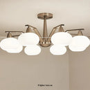 lustre moderne en métal nickelé avec éclairage à led