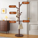 Solid Wood Clothes Hanger, Floor Standing Rack, Household Clothes Rack, Vertical Clothes Pole, Bedroom Rack Coat Rack Stand