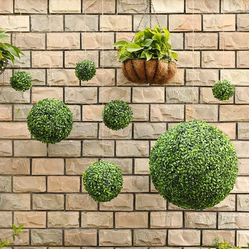 boule décorative en gazon artificiel pour jardin mariage et balcon - vue 4 sur 10