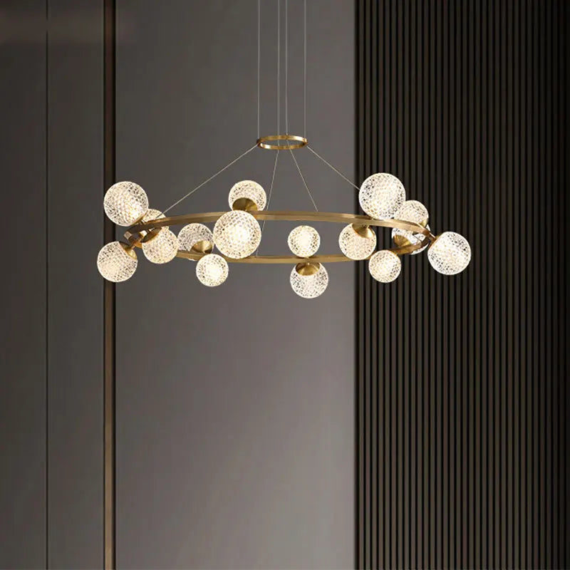 lustre Salle à manger moderne décoration de la maison en verre salon moderne intelligent LED luminaires intérieurs - vue 4 sur 12