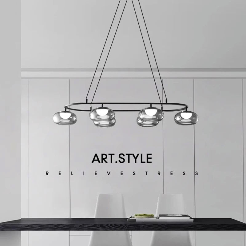 Lustre moderne luminaire suspendu lustre pour la cuisine lampes suspendues pour salon éclairage intérieur en verre - vue 5 sur 10