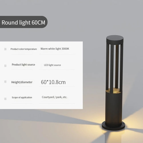 Moderne LED-Gartenleuchte aus Aluminium, wasserdicht für den Außenbereich