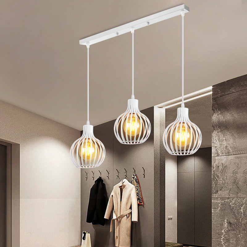 suspension industrielle rétro avec abat-jour géométrique moderne