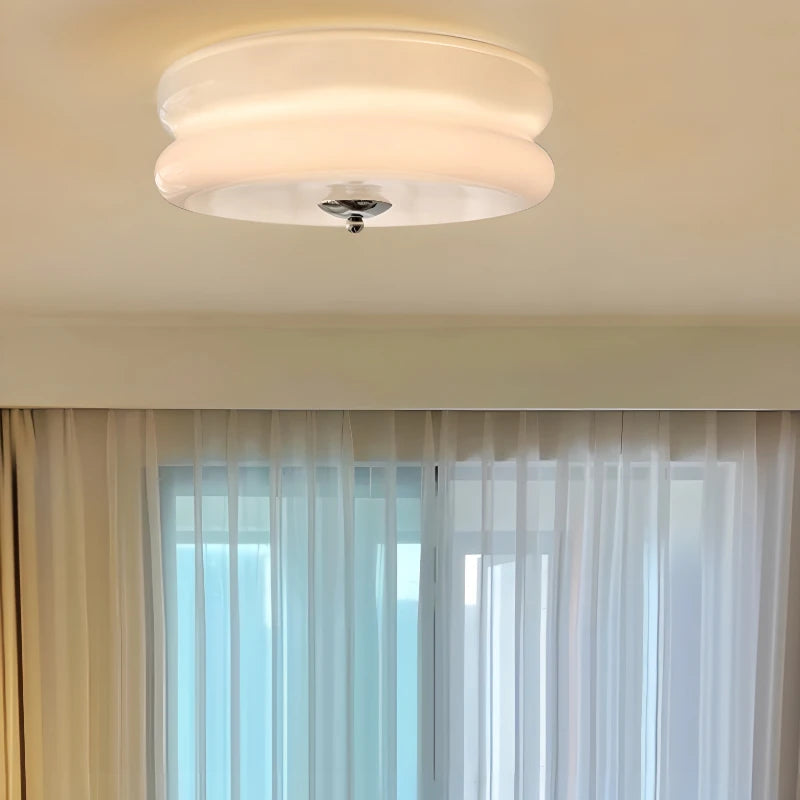 plafonnier led en verre style rétro pour décoration moderne - vue 3 sur 8