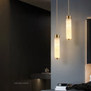 suspension LED en marbre et laiton avec cordon réglable nordique
