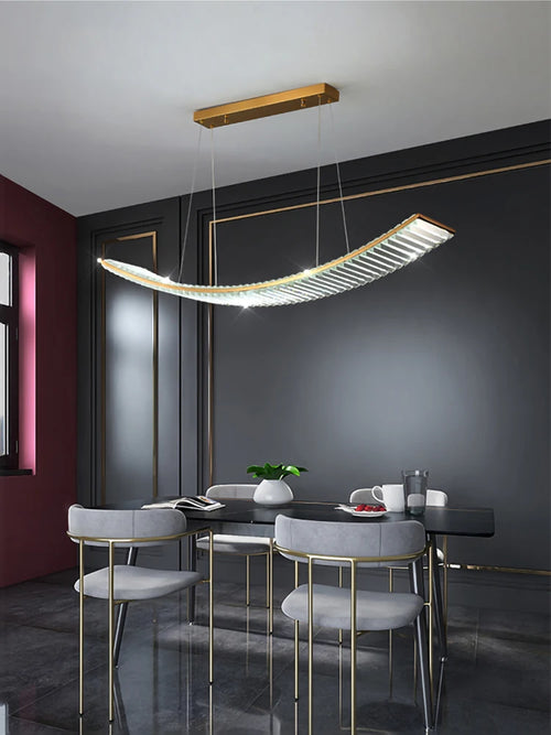 Nordischer LED-Kronleuchter aus Kristall für moderne Küchen - vue 4 sur 8