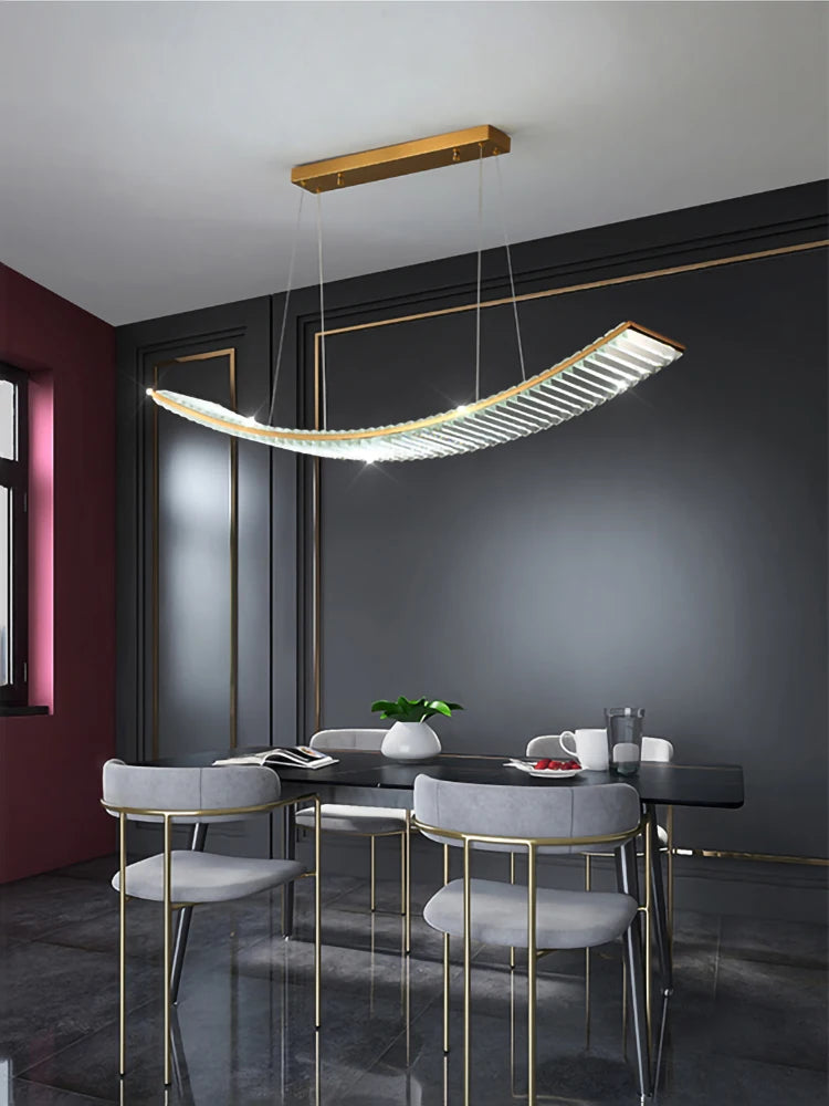 Nordischer LED-Kronleuchter aus Kristall für moderne Küchen - vue 3 sur 8