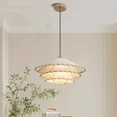 lustre créatif en coton lin avec lumière led nordique