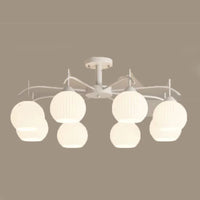 LED-Kronleuchter nordisches Design Sandyha aus Glas