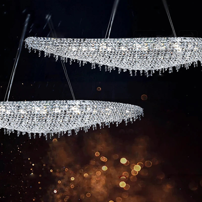 lustre en cristal décoratif pour éclairage intérieur élégant - vue 3 sur 15
