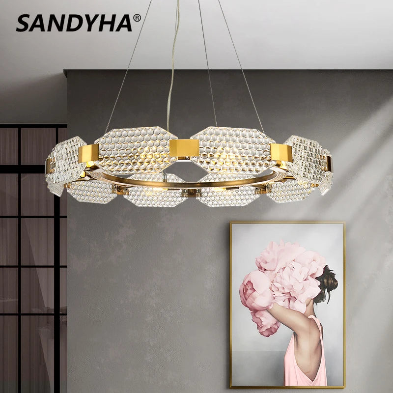 Lustre moderne en verre créatif pour décoration intérieure