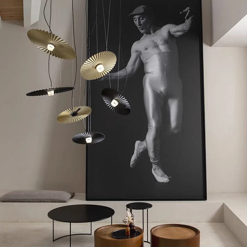 Suspension Design nordique Post-moderne Art fer plissé salon Restaurant - vue 6 sur 8