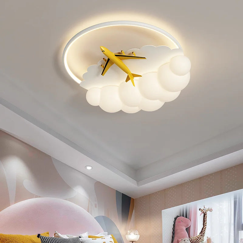 lustre moderne led pour enfant en forme d'avion - vue 4 sur 12