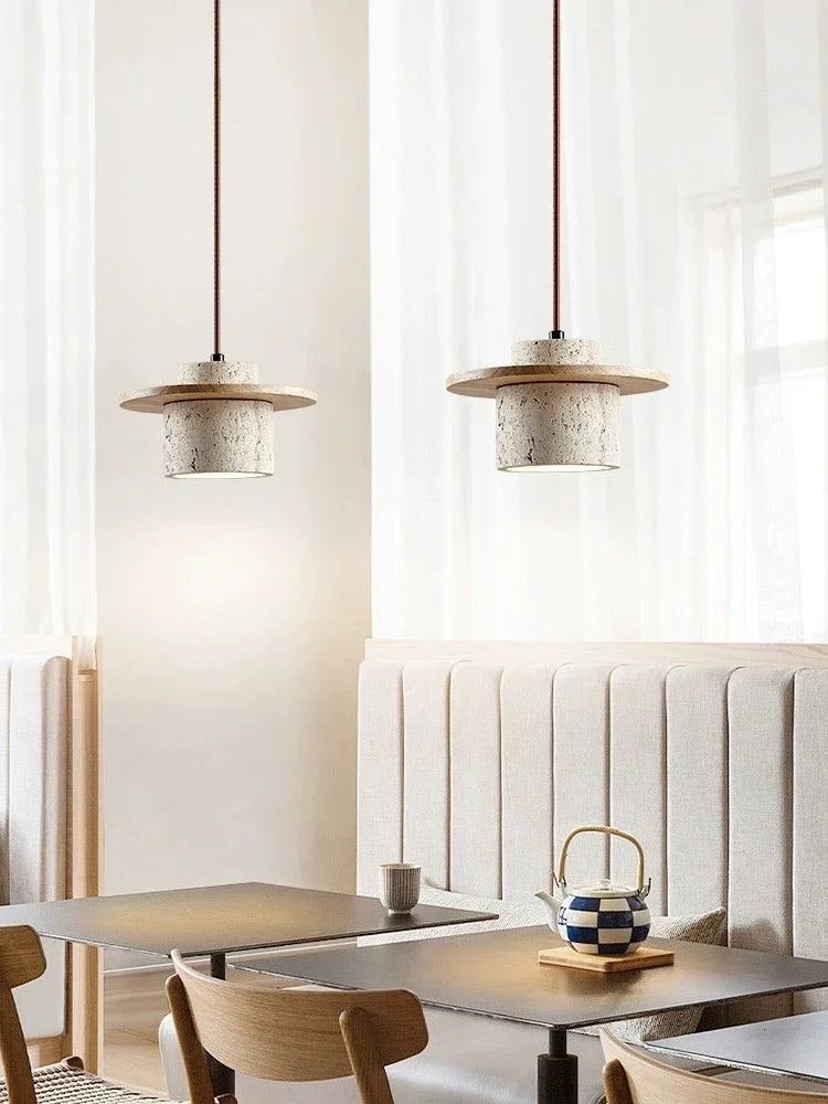 lustre en pierre de grotte nordique style wabi-sabi créatif - vue 3 sur 8