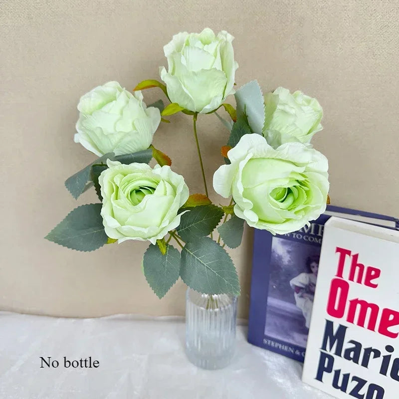 bouquet de roses artificielles en soie pour mariée décoration élégante - vue 8 sur 16
