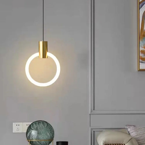 lustre led minimaliste en acrylique et cuivre gradation 3 températures