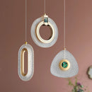Moderne Nordique LED 1/2 Tête Lustre En Cristal Géométrie Dorée Émeraude Suspension Lumière Décor À La Maison Salon Chambre Éclairage