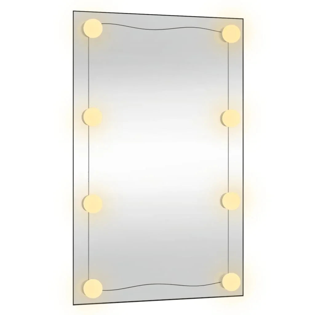 50x80 cm wall mirror with LED lights rectangular glass, home decoration wall Decker living room decoration - vue 4 sur 7