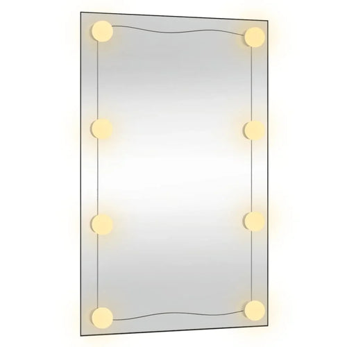 50x80 cm wall mirror with LED lights rectangular glass, home decoration wall Decker living room decoration - vue 5 sur 7