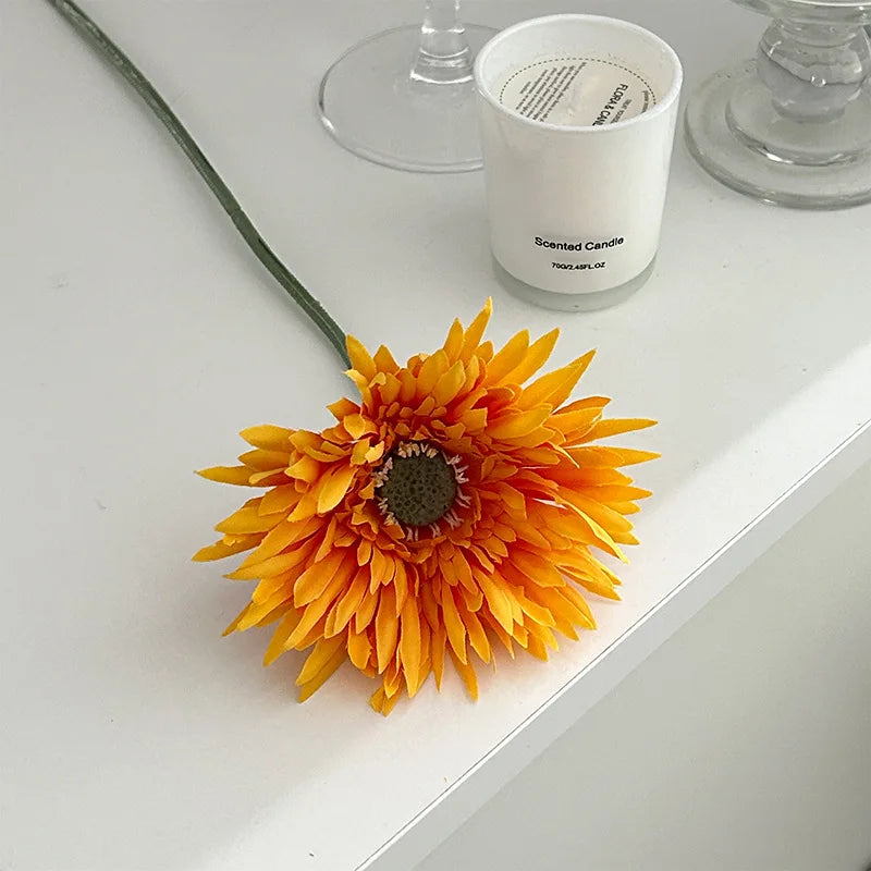 fleur artificielle gerbera pour décoration de mariage et vase - vue 7 sur 11