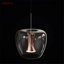 suspension led en verre transparent au design moderne pour décoration intérieure