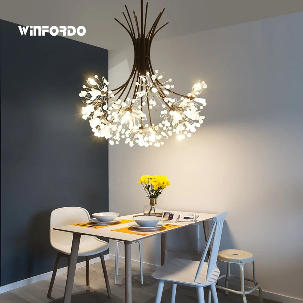 lustre moderne en cristal avec 	 led luminaria lampadario - vue 3 sur 10