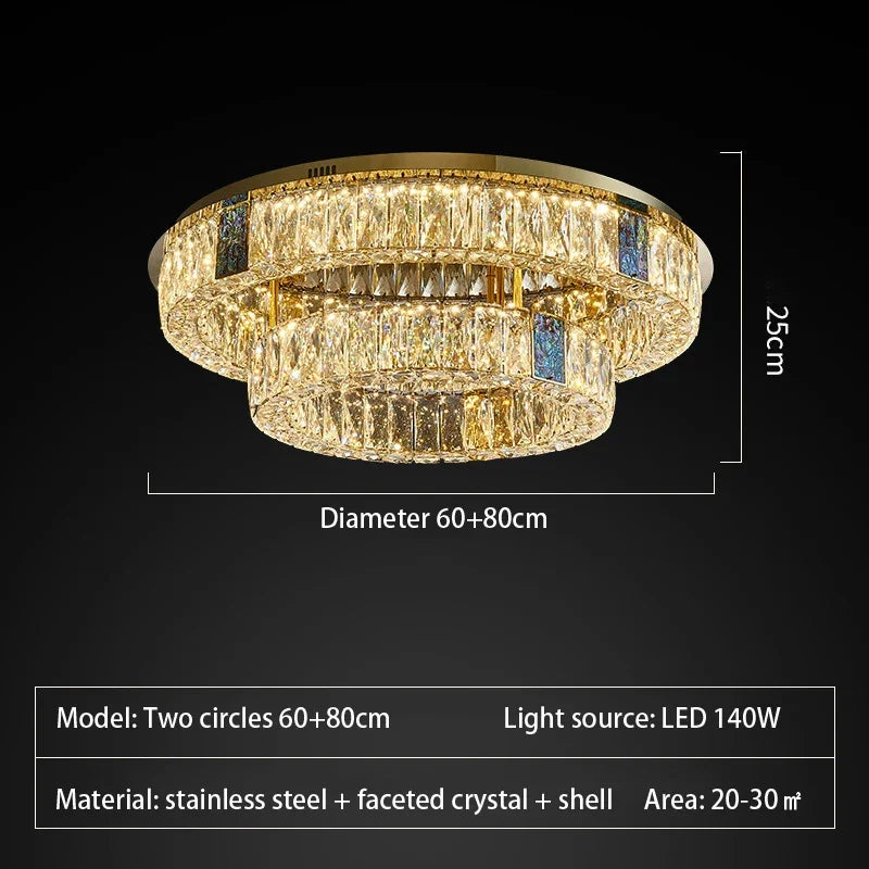 plafonnier en cristal de luxe à led pour décoration intérieure - vue 9 sur 15