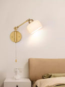 Applique murale nordique en céramique avec bras rotatif rétractable