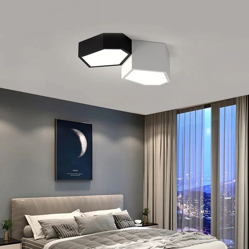 Plafonnier Led cubique irrégulier nordique - vue 7 sur 10