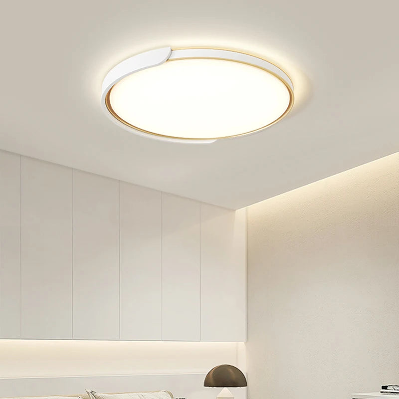 plafonnier led moderne avec télécommande design circulaire polyvalent - vue 7 sur 9