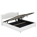 VSOGA 180 X 200CM Multifunctional Flat Bed with Hydraulic Storage, White
