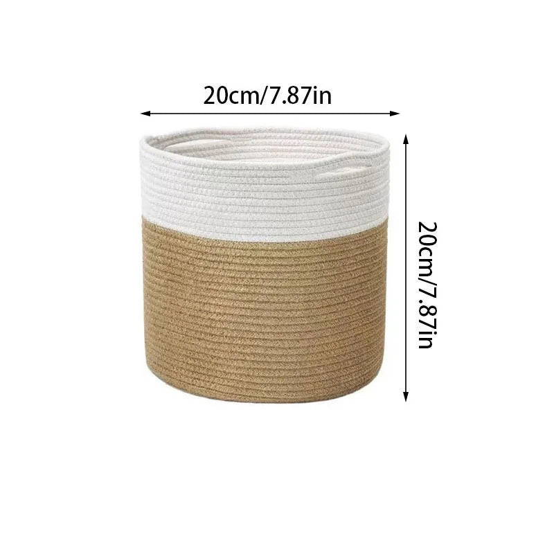 paniers tissés en coton pour rangement et décoration maison - vue 11 sur 12