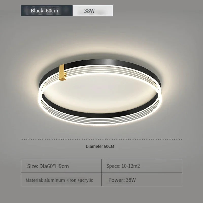 plafonnier led moderne minimaliste avec télécommande ronde