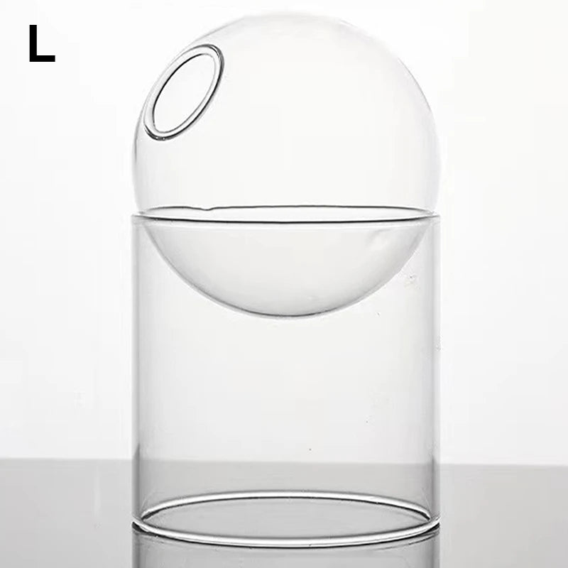 mini vase rond en verre pour décoration hydroponique écologique - vue 18 sur 18