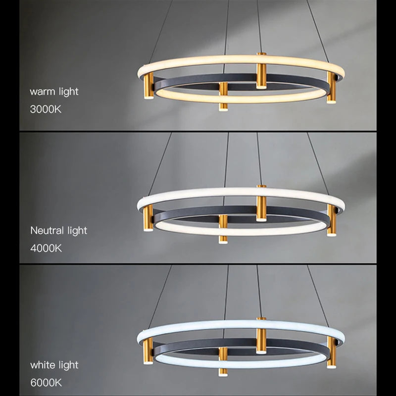 lustre led nordique anneau décoratif pour maison