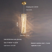 lustre moderne léger en cristal pour intérieurs élégants et contemporains