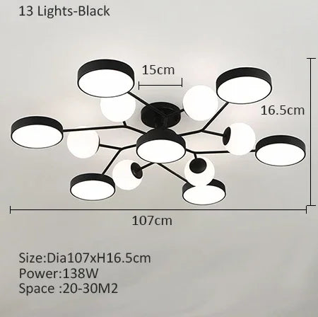 lustre led créatif pour éclairage intérieur moderne - vue 17 sur 18