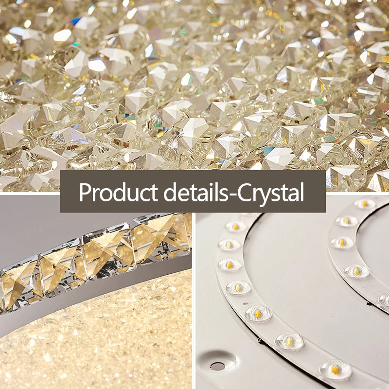 plafonnier led rond en cristal k9 design nordique luxueux romantique et chaleureux - vue 7 sur 28