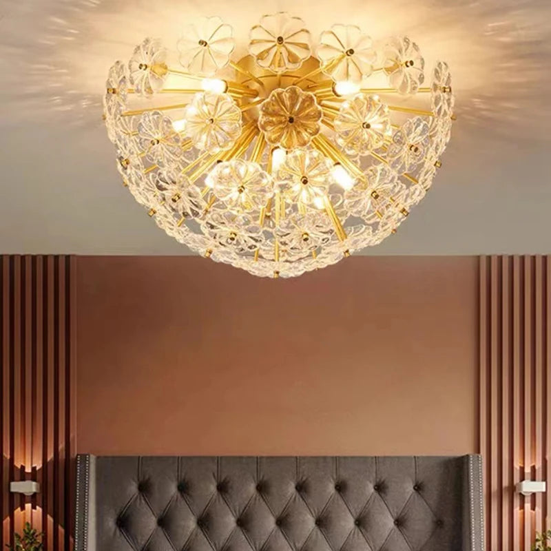 plafonnier en verre cristal luxe design nordique pour intérieur moderne - vue 2 sur 9