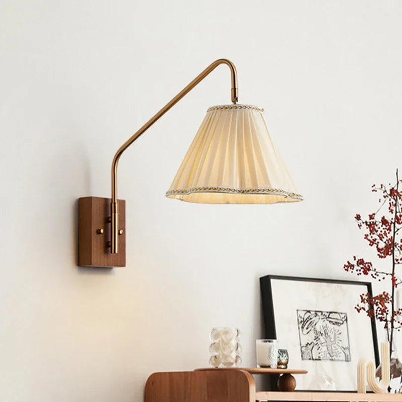 Retro Bedroom Wall Lamp, Nordic Nostalgic Wooden Homestay, Living Room, Dining Room, Study, Bedside Decoration, LED Wall Lamp - vue 2 sur 8