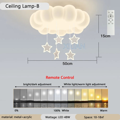 Kreative Pendelleuchte in Wolkenform für Jungen oder Mädchen - vue 9 sur 10