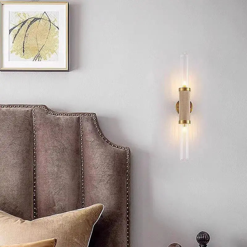 applique murale art déco en verre transparent et métal doré 	 style - vue 5 sur 8